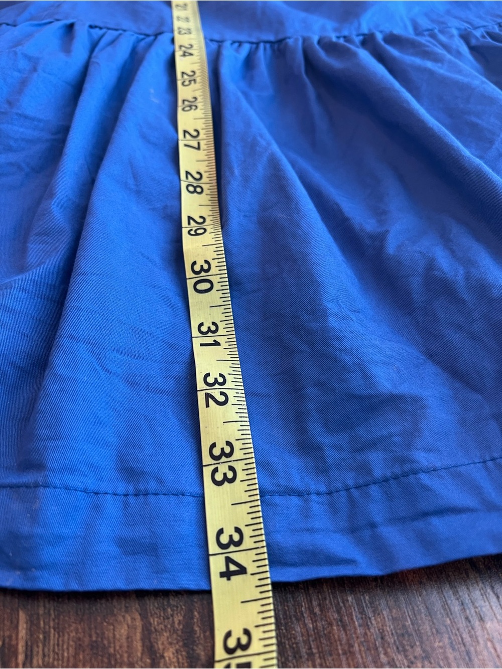 TCEC Cobalt Blue Cotton Drop Waist Ruffle Mini Dress Large - Picture 7 of 9